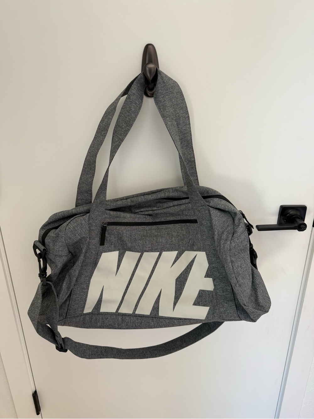 Nike Gray Logo Duffel - Men's Gym & Travel Bag
